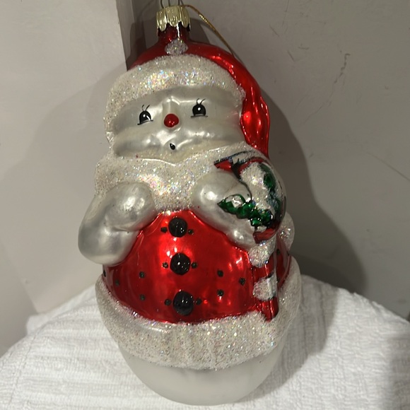 Hand Crafted Glass Christmas Snowman Ornament - Picture 11 of 16